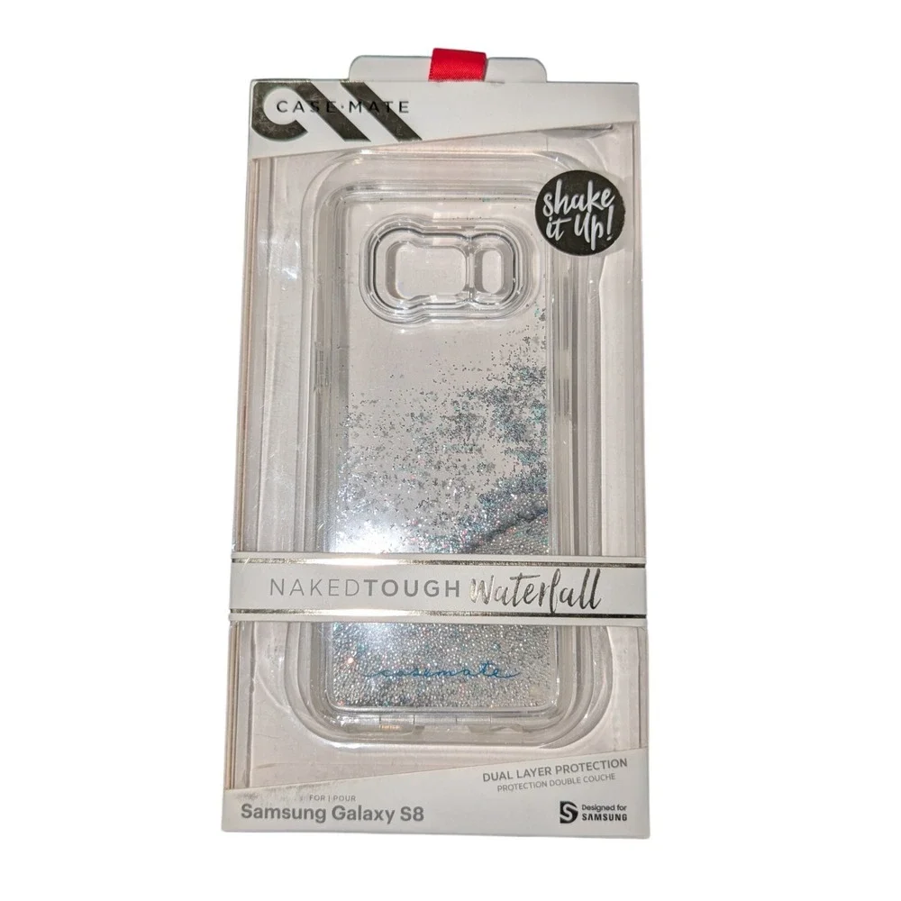 H9. Case Mate Naked Tough Waterfall Case For Samsung Galaxy S8, In Silver/Clear